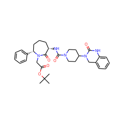 CC(C)(C)OC(=O)CN1C(=O)[C@@H](NC(=O)N2CCC(N3Cc4ccccc4NC3=O)CC2)CCC[C@H]1c1ccccc1 ZINC000028824302