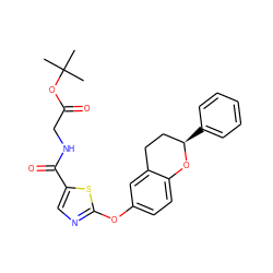 CC(C)(C)OC(=O)CNC(=O)c1cnc(Oc2ccc3c(c2)CC[C@@H](c2ccccc2)O3)s1 ZINC000145553199