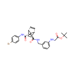 CC(C)(C)OC(=O)CNc1cccc(CNC(=O)[C@H]2[C@H](C(=O)Nc3ccc(Br)cc3)[C@@H]3C=C[C@H]2C32CC2)c1 ZINC000653750426