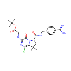 CC(C)(C)OC(=O)CNc1nc(Cl)c2n(c1=O)[C@H](C(=O)NCc1ccc(C(=N)N)cc1)CC2(C)C ZINC000095588359