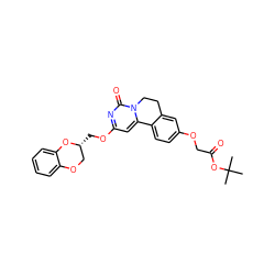 CC(C)(C)OC(=O)COc1ccc2c(c1)CCn1c-2cc(OC[C@@H]2COc3ccccc3O2)nc1=O ZINC000209716748