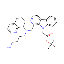 CC(C)(C)OC(=O)Cn1c2ccccc2c2ccnc(CN(CCCCN)[C@H]3CCCc4cccnc43)c21 ZINC000139614172