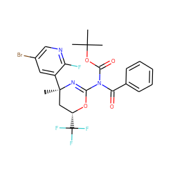 CC(C)(C)OC(=O)N(C(=O)c1ccccc1)C1=N[C@](C)(c2cc(Br)cnc2F)C[C@@H](C(F)(F)F)O1 ZINC000218661155