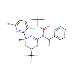 CC(C)(C)OC(=O)N(C(=O)c1ccccc1)C1=N[C@](C)(c2nc(Br)ccc2F)C[C@@H](C(F)(F)F)O1 ZINC000223544049