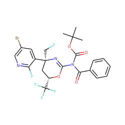 CC(C)(C)OC(=O)N(C(=O)c1ccccc1)C1=N[C@](CF)(c2cc(Br)cnc2F)C[C@@H](C(F)(F)F)O1 ZINC000218667797