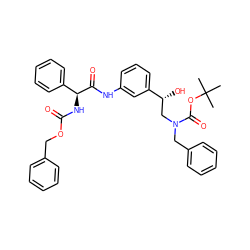 CC(C)(C)OC(=O)N(Cc1ccccc1)C[C@@H](O)c1cccc(NC(=O)[C@@H](NC(=O)OCc2ccccc2)c2ccccc2)c1 ZINC000103288713