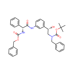 CC(C)(C)OC(=O)N(Cc1ccccc1)C[C@@H](O)c1cccc(NC(=O)[C@H](NC(=O)OCc2ccccc2)c2ccccc2)c1 ZINC000103288710