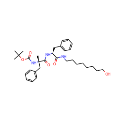 CC(C)(C)OC(=O)N[C@@](C)(Cc1ccccc1)C(=O)N[C@@H](Cc1ccccc1)C(=O)NCCCCCCCCO ZINC000029404660