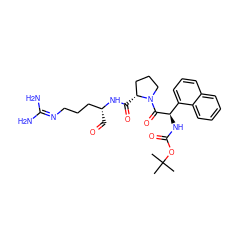 CC(C)(C)OC(=O)N[C@@H](C(=O)N1CCC[C@H]1C(=O)N[C@H](C=O)CCCN=C(N)N)c1cccc2ccccc12 ZINC000026831022