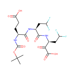 CC(C)(C)OC(=O)N[C@@H](CCC(=O)O)C(=O)N[C@@H](CC(F)F)C(=O)N[C@@H](CC(F)F)C(=O)C(=O)O ZINC000013439191