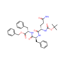 CC(C)(C)OC(=O)N[C@@H](CCC(N)=O)C(=O)N[C@@H](Cc1ccccc1)C(=O)N[C@@H](Cc1ccccc1)C(=O)OCc1ccccc1 ZINC000026173448