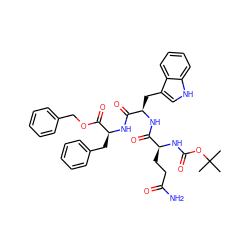 CC(C)(C)OC(=O)N[C@@H](CCC(N)=O)C(=O)N[C@H](Cc1c[nH]c2ccccc12)C(=O)N[C@@H](Cc1ccccc1)C(=O)OCc1ccccc1 ZINC000026170210