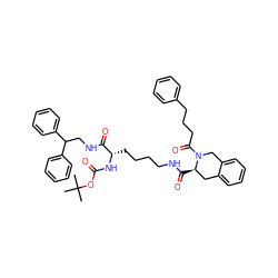 CC(C)(C)OC(=O)N[C@@H](CCCCNC(=O)[C@@H]1Cc2ccccc2CN1C(=O)CCCc1ccccc1)C(=O)NCC(c1ccccc1)c1ccccc1 ZINC000653730158