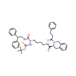 CC(C)(C)OC(=O)N[C@@H](CCCCNC(=O)[C@@H]1Cc2ccccc2CN1C(=O)CCc1ccccc1)C(=O)NCC(c1ccccc1)c1ccccc1 ZINC000653730229