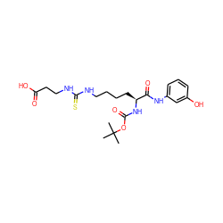 CC(C)(C)OC(=O)N[C@@H](CCCCNC(=S)NCCC(=O)O)C(=O)Nc1cccc(O)c1 ZINC000222979113