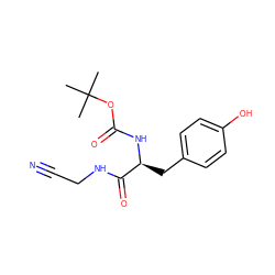 CC(C)(C)OC(=O)N[C@@H](Cc1ccc(O)cc1)C(=O)NCC#N ZINC000013676570