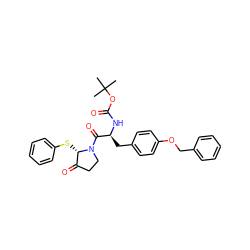 CC(C)(C)OC(=O)N[C@@H](Cc1ccc(OCc2ccccc2)cc1)C(=O)N1CCC(=O)[C@@H]1Sc1ccccc1 ZINC000026166777