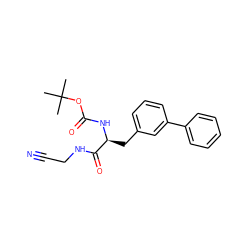 CC(C)(C)OC(=O)N[C@@H](Cc1cccc(-c2ccccc2)c1)C(=O)NCC#N ZINC000013676595