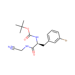 CC(C)(C)OC(=O)N[C@@H](Cc1cccc(Br)c1)C(=O)NCC#N ZINC000013676581