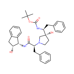 CC(C)(C)OC(=O)N[C@@H](Cc1ccccc1)[C@@]1(O)CCN([C@@H](Cc2ccccc2)C(=O)N[C@H]2c3ccccc3C[C@H]2O)C1 ZINC000026286101