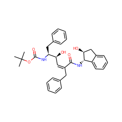 CC(C)(C)OC(=O)N[C@@H](Cc1ccccc1)[C@@H](O)/C=C(/Cc1ccccc1)C(=O)N[C@H]1c2ccccc2C[C@@H]1O ZINC000027438045