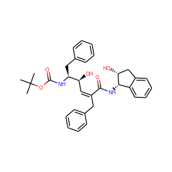 CC(C)(C)OC(=O)N[C@@H](Cc1ccccc1)[C@@H](O)/C=C(/Cc1ccccc1)C(=O)N[C@H]1c2ccccc2C[C@H]1O ZINC000026952108