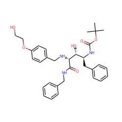 CC(C)(C)OC(=O)N[C@@H](Cc1ccccc1)[C@@H](O)[C@@H](NCc1ccc(OCCO)cc1)C(=O)NCc1ccccc1 ZINC000014943362