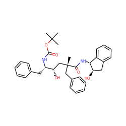 CC(C)(C)OC(=O)N[C@@H](Cc1ccccc1)[C@@H](O)C[C@@](C)(Cc1ccccc1)C(=O)N[C@@H]1c2ccccc2C[C@H]1O ZINC000026496637