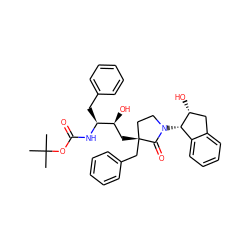 CC(C)(C)OC(=O)N[C@@H](Cc1ccccc1)[C@@H](O)C[C@@]1(Cc2ccccc2)CCN([C@H]2c3ccccc3C[C@H]2O)C1=O ZINC000084732900