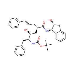 CC(C)(C)OC(=O)N[C@@H](Cc1ccccc1)[C@@H](O)C[C@@H](C/C=C/c1ccccc1)C(=O)N[C@@H]1c2ccccc2C[C@H]1O ZINC000026822586