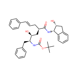 CC(C)(C)OC(=O)N[C@@H](Cc1ccccc1)[C@@H](O)C[C@@H](C/C=C/c1ccccc1)C(=O)N[C@H]1c2ccccc2C[C@H]1O ZINC000014943270