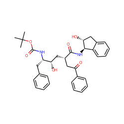 CC(C)(C)OC(=O)N[C@@H](Cc1ccccc1)[C@@H](O)C[C@@H](CC(=O)c1ccccc1)C(=O)N[C@@H]1c2ccccc2C[C@H]1O ZINC000026820566