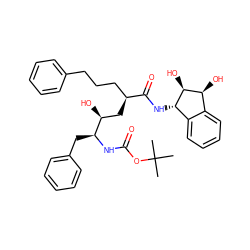 CC(C)(C)OC(=O)N[C@@H](Cc1ccccc1)[C@@H](O)C[C@@H](CCCc1ccccc1)C(=O)N[C@H]1c2ccccc2[C@H](O)[C@@H]1O ZINC000027518196