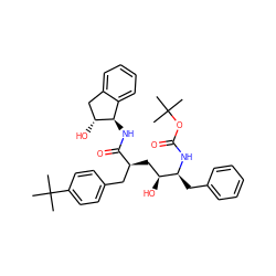 CC(C)(C)OC(=O)N[C@@H](Cc1ccccc1)[C@@H](O)C[C@@H](Cc1ccc(C(C)(C)C)cc1)C(=O)N[C@@H]1c2ccccc2C[C@H]1O ZINC000026823872