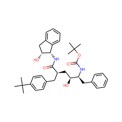 CC(C)(C)OC(=O)N[C@@H](Cc1ccccc1)[C@@H](O)C[C@@H](Cc1ccc(C(C)(C)C)cc1)C(=O)N[C@H]1c2ccccc2C[C@H]1O ZINC000014943276