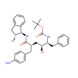 CC(C)(C)OC(=O)N[C@@H](Cc1ccccc1)[C@@H](O)C[C@@H](Cc1ccc(N)cc1)C(=O)N[C@@H]1c2ccccc2C[C@H]1O ZINC000026821786