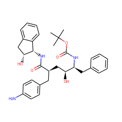 CC(C)(C)OC(=O)N[C@@H](Cc1ccccc1)[C@@H](O)C[C@@H](Cc1ccc(N)cc1)C(=O)N[C@H]1c2ccccc2C[C@H]1O ZINC000014943274