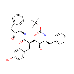 CC(C)(C)OC(=O)N[C@@H](Cc1ccccc1)[C@@H](O)C[C@@H](Cc1ccc(O)cc1)C(=O)N[C@@H]1c2ccccc2C[C@H]1O ZINC000026820576