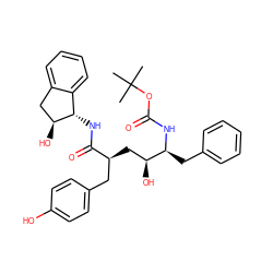 CC(C)(C)OC(=O)N[C@@H](Cc1ccccc1)[C@@H](O)C[C@@H](Cc1ccc(O)cc1)C(=O)N[C@H]1c2ccccc2C[C@@H]1O ZINC000027518816