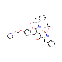 CC(C)(C)OC(=O)N[C@@H](Cc1ccccc1)[C@@H](O)C[C@@H](Cc1ccc(OCCN2CCCC2)cc1)C(=O)N[C@H]1c2ccccc2C[C@H]1O ZINC000029412920