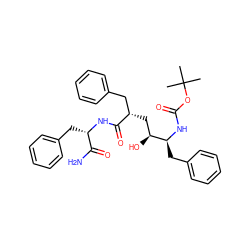 CC(C)(C)OC(=O)N[C@@H](Cc1ccccc1)[C@@H](O)C[C@@H](Cc1ccccc1)C(=O)N[C@@H](Cc1ccccc1)C(N)=O ZINC000014943388