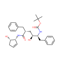 CC(C)(C)OC(=O)N[C@@H](Cc1ccccc1)[C@@H](O)C[C@@H](Cc1ccccc1)C(=O)N[C@@H]1C=CC[C@@H]1O ZINC000027518893