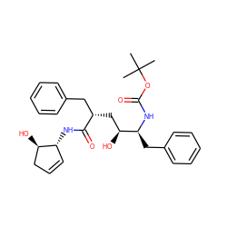CC(C)(C)OC(=O)N[C@@H](Cc1ccccc1)[C@@H](O)C[C@@H](Cc1ccccc1)C(=O)N[C@@H]1C=CC[C@H]1O ZINC000026823866