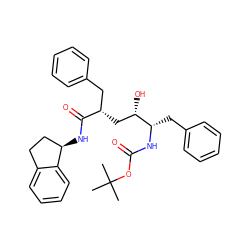 CC(C)(C)OC(=O)N[C@@H](Cc1ccccc1)[C@@H](O)C[C@@H](Cc1ccccc1)C(=O)N[C@@H]1CCc2ccccc21 ZINC000026939733