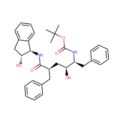 CC(C)(C)OC(=O)N[C@@H](Cc1ccccc1)[C@@H](O)C[C@@H](Cc1ccccc1)C(=O)N[C@@H]1c2ccccc2C[C@H]1O ZINC000014943125