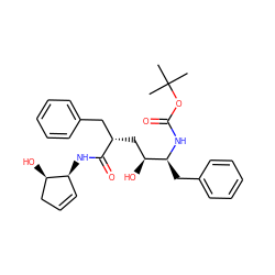 CC(C)(C)OC(=O)N[C@@H](Cc1ccccc1)[C@@H](O)C[C@@H](Cc1ccccc1)C(=O)N[C@H]1C=CC[C@H]1O ZINC000026937954