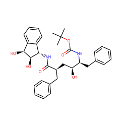 CC(C)(C)OC(=O)N[C@@H](Cc1ccccc1)[C@@H](O)C[C@@H](Cc1ccccc1)C(=O)N[C@H]1c2ccccc2[C@H](O)[C@@H]1O ZINC000027518049