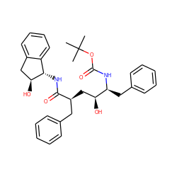 CC(C)(C)OC(=O)N[C@@H](Cc1ccccc1)[C@@H](O)C[C@@H](Cc1ccccc1)C(=O)N[C@H]1c2ccccc2C[C@@H]1O ZINC000014943186