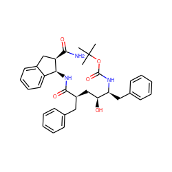 CC(C)(C)OC(=O)N[C@@H](Cc1ccccc1)[C@@H](O)C[C@@H](Cc1ccccc1)C(=O)N[C@H]1c2ccccc2C[C@H]1C(N)=O ZINC000014943188