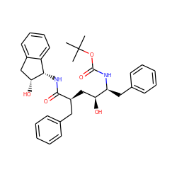 CC(C)(C)OC(=O)N[C@@H](Cc1ccccc1)[C@@H](O)C[C@@H](Cc1ccccc1)C(=O)N[C@H]1c2ccccc2C[C@H]1O ZINC000003925380